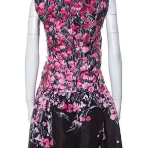 Valentino★素敵!Pink A-Line Black Floral Print Dress RED Valentino | Dresses | Red Valentino Black Floral Print